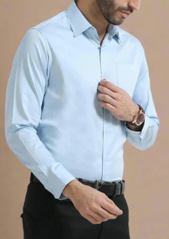 Men’s Light Blue Formal Full Sleeve Shirt