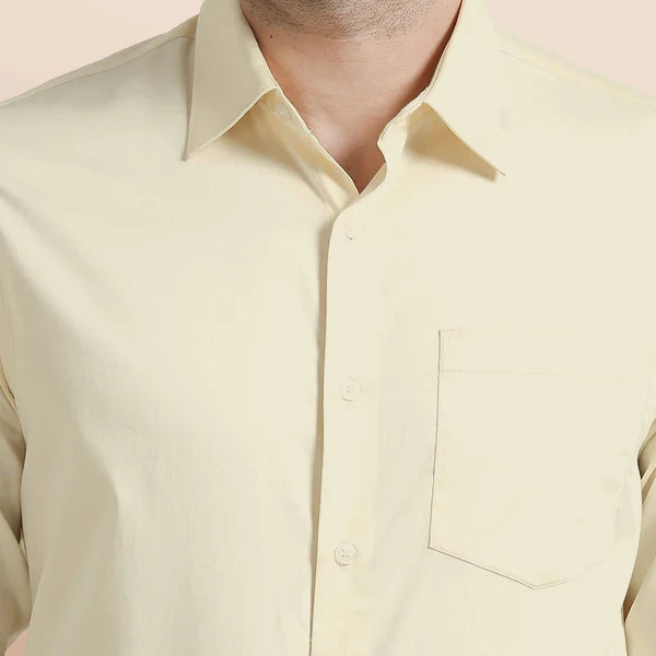 Classic Cream Formal Shirt for Men