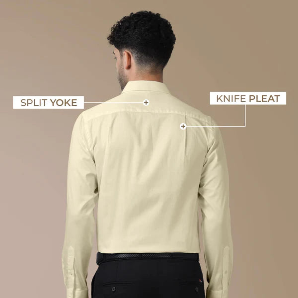 Classic Cream Formal Shirt for Men
