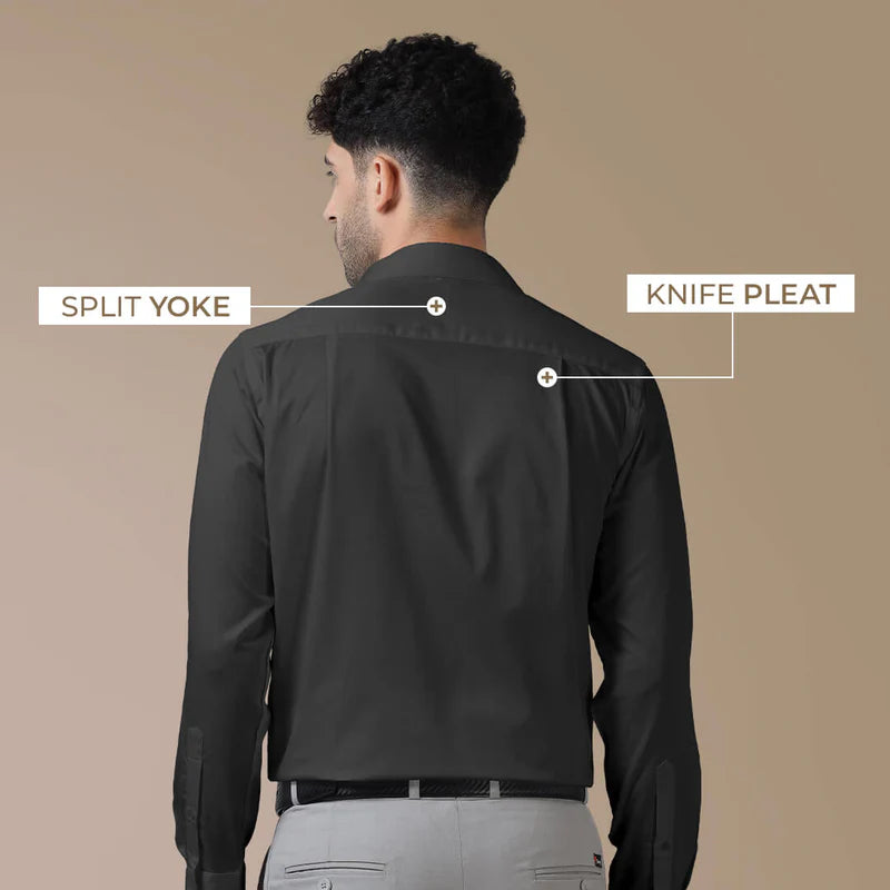 Men’s Premium Black's Grey Formal Shirt