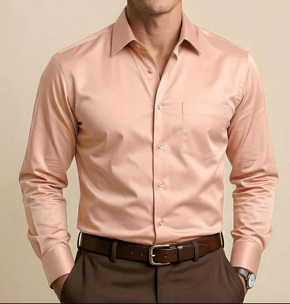 Men’s Light Peach Formal Dress Shirt