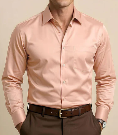 Men’s Light Peach Formal Dress Shirt