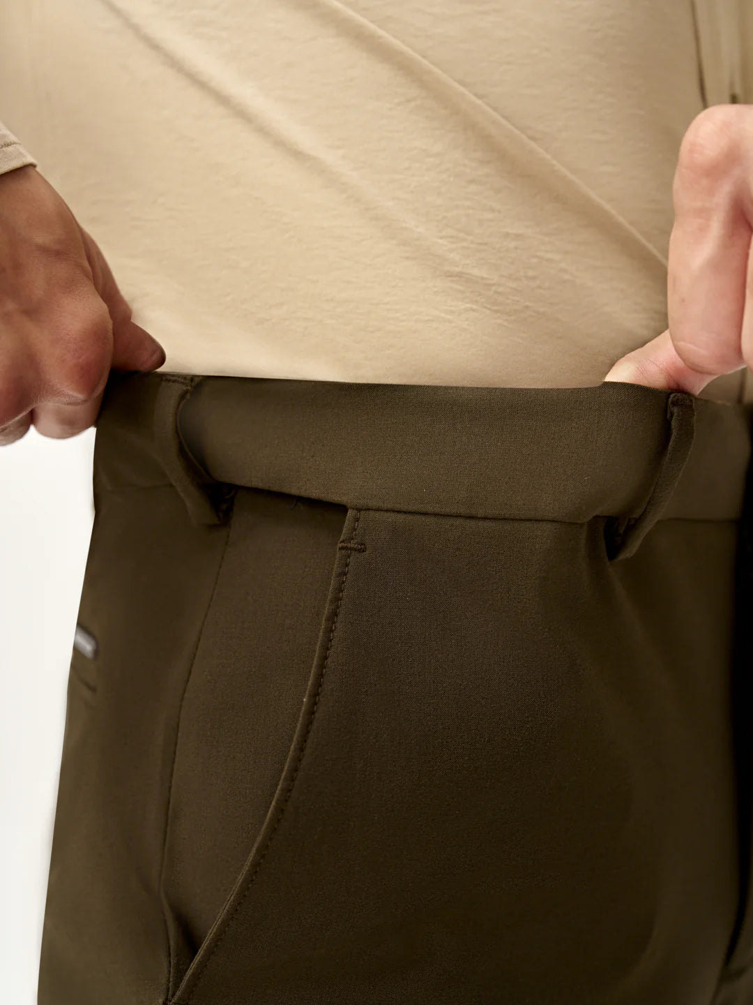 Men’s Olive Brown Cropped Formal Trousers