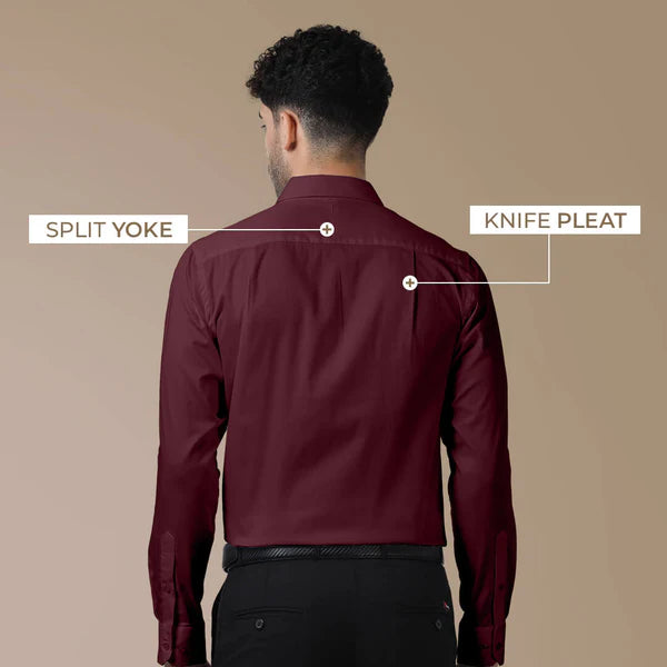 Men’s Burgundy Formal Dress Shirt