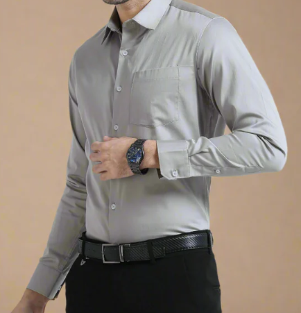 Men’s Light Gray Formal Dress Shirt