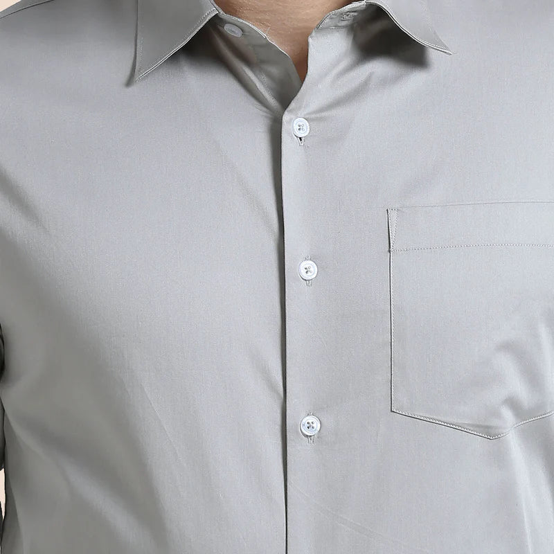Men’s Light Gray Formal Dress Shirt
