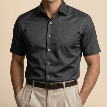 Men’s Charcoal Gray Short Sleeve Formal Shirt
