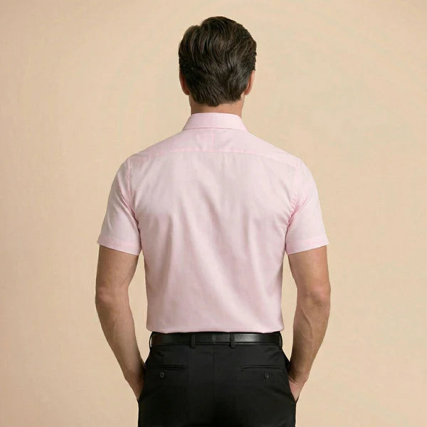 Men’s Light Pink Short Sleeve Formal Shirt
